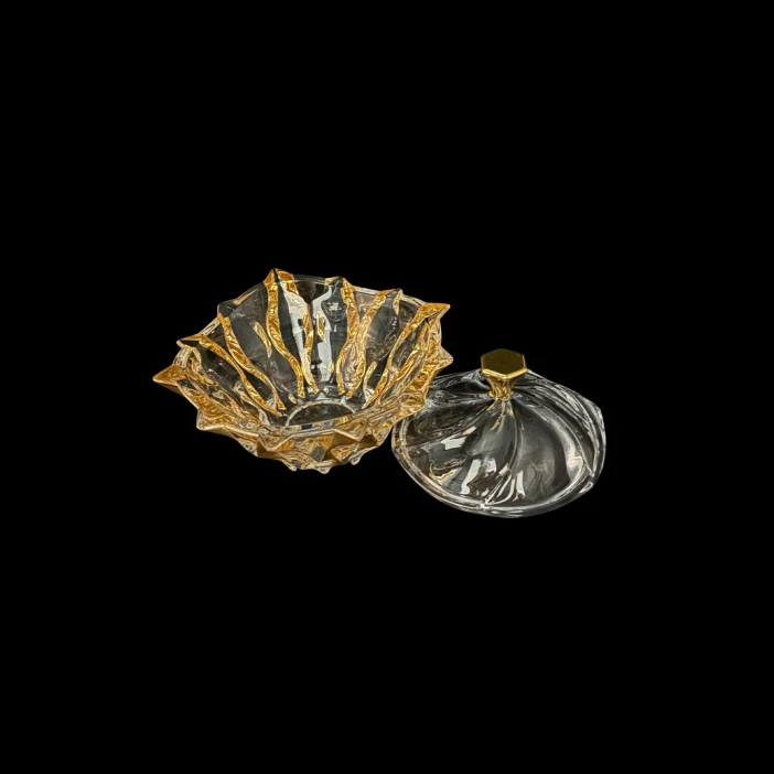 Bohemia Treasury ručne maľovaná dóza Samba Gold 21cm