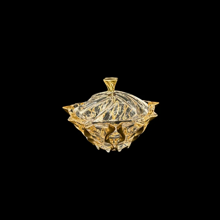 Bohemia Treasury ručne maľovaná dóza Samba Gold 21cm