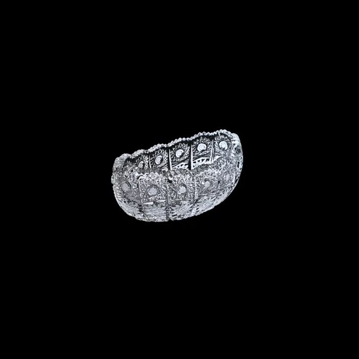 CRYSTAL KAM Ručne brúsená krištáľová jardiniéra 15,5cm