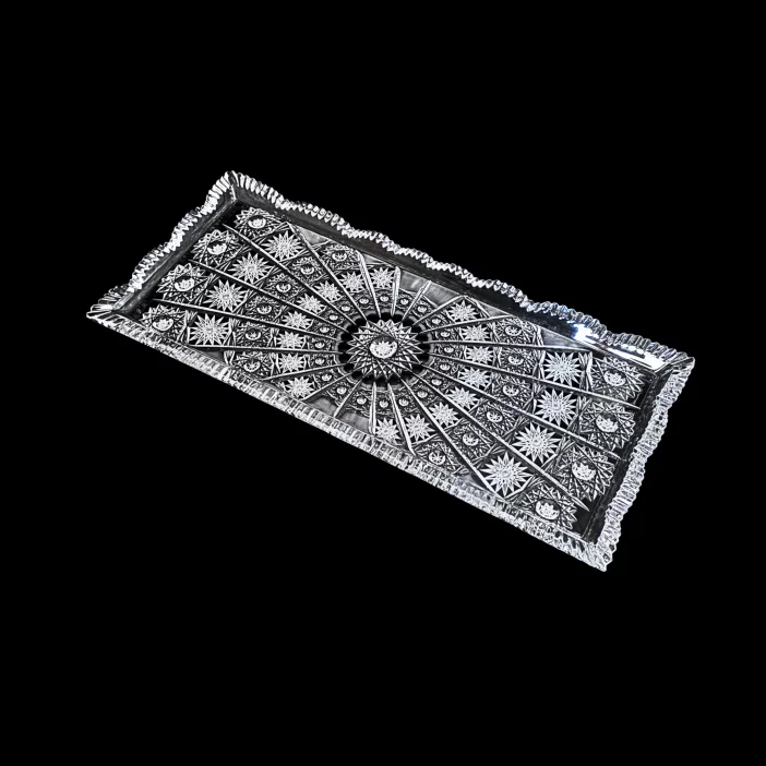 CRYSTAL KAM Hand-cut crystal platter 40 cm